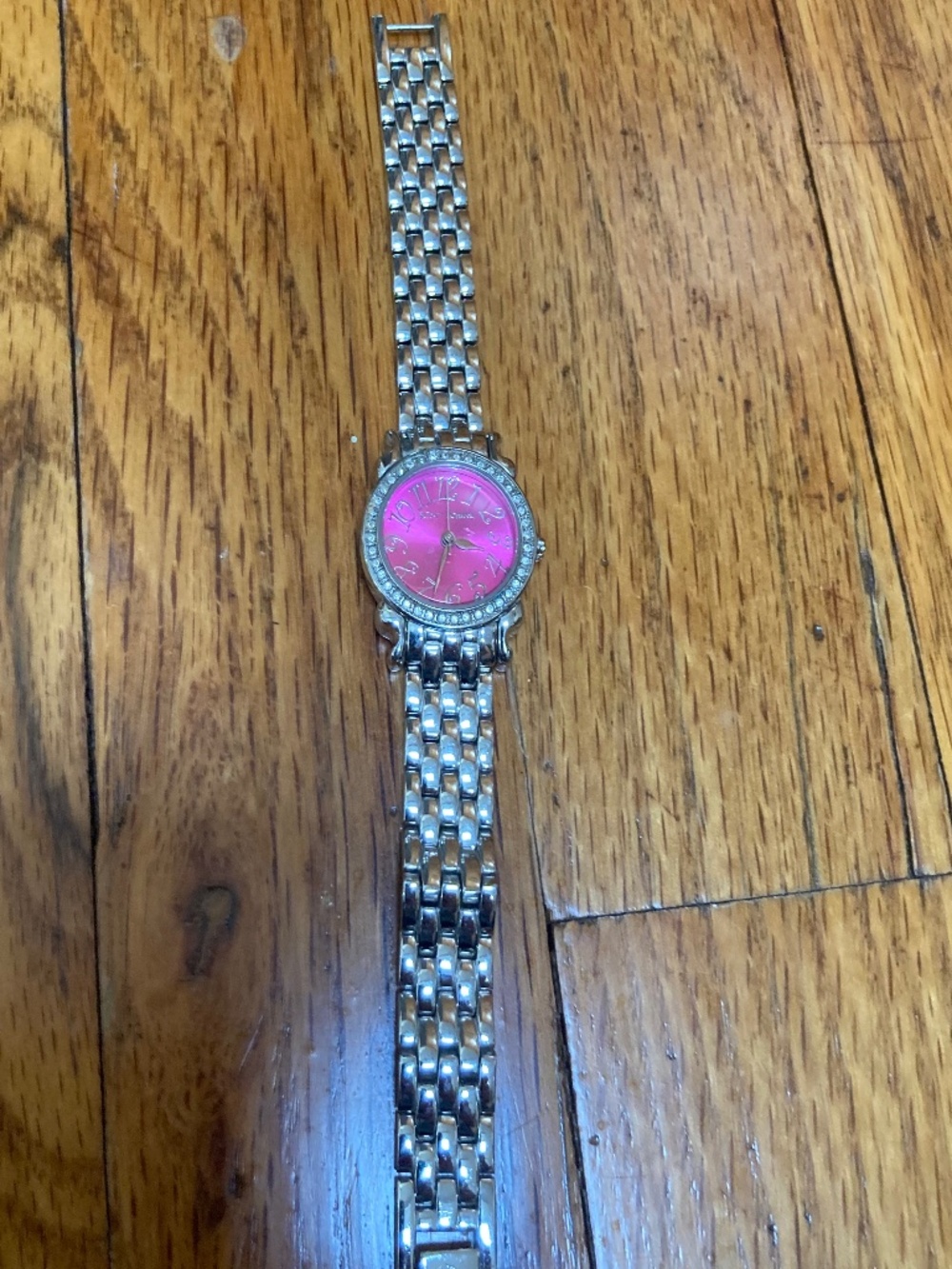 Betsy Johnson Watch Silver with Pink Face